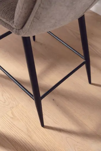 Tresenstuhl Fenara - mit Armlehnen, Stoff, Kristallgrau
