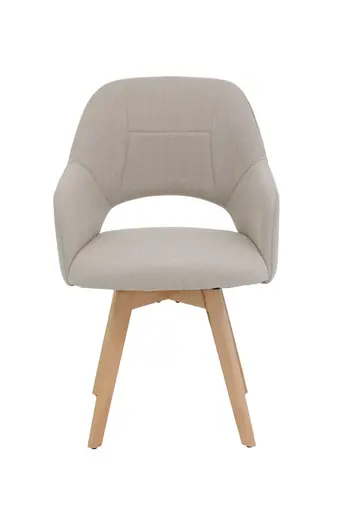 Armlehnstuhl - drehbar, Stoff, Beige