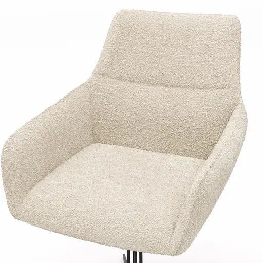 Armlehnstuhl Maluhia - drehbar, Stoff, Beige