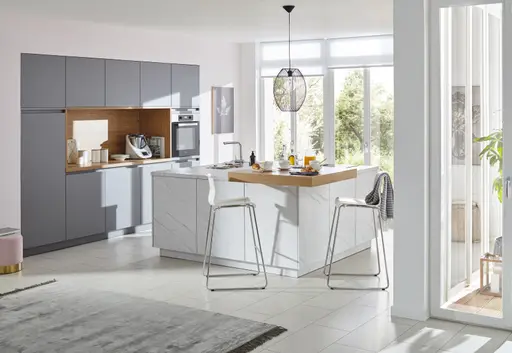 Inselküche  51.190 GL 3 520, Achatgrau matt