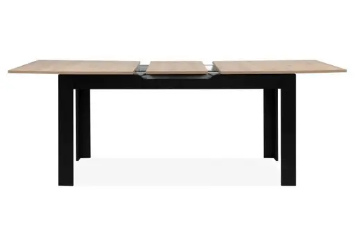 Esstisch - ausziehbar, LB ca. 160x80 cm, Artisan Eiche Nachbildung, Schwarz