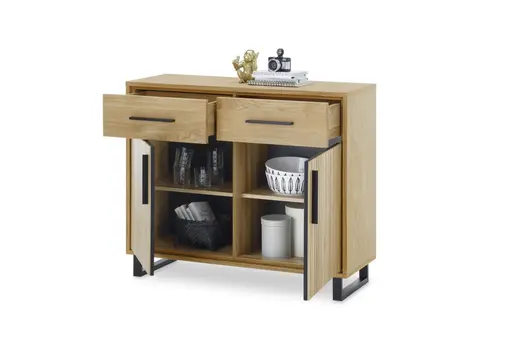 Kommode- Eiche furniert Akustikpaneeloptik