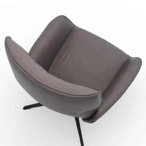 Relaxsessel Helge - Leder, Silber