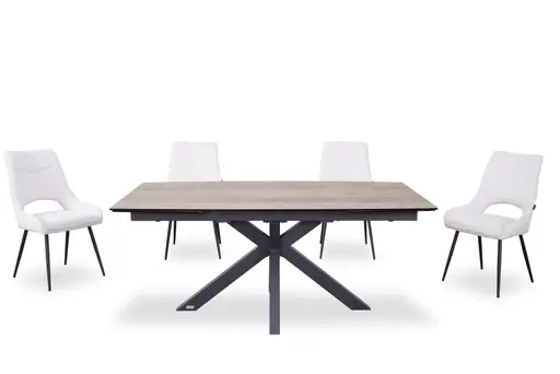 Esstisch MELANIA - ausziehbar, LB ca. 180x95 cm, Glaskeramik, Braun