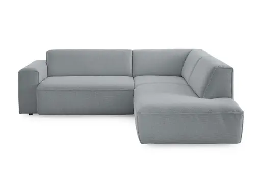 Ecksofa - 2-Sitzer mit Ecke rechts, Stoff, Eisblau