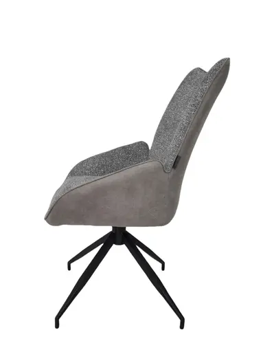 Stuhl MAUREEN - drehbar, Stoff, Grau