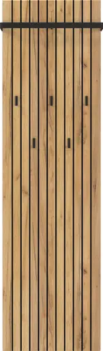 Garderobenpaneel - B ca. 46 cm, Navarra Eiche Nachbildung, Schwarz