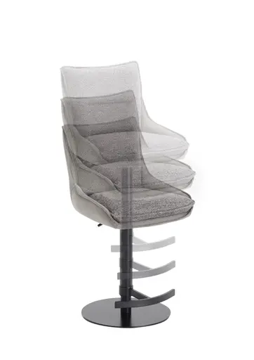 Barhocker MANDY - höhenverstellbar, Stoff, Graubeige