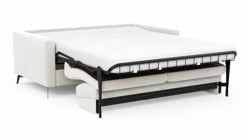 Schlafsofa Laredo - 2,5-Sitzer inkl. Schlaffunktion, Stoff, Offwhite