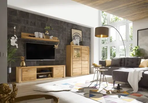 Ecksofa JANEK - 2,5-Sitzer, Ecke rechts, Stoff, Dunkelgrau