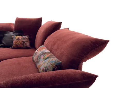 Ecksofa - Ecke links mit 1-Sitzer, Kopfteil/Armlehne verstellbar, Stoff, Rost