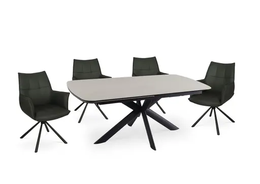 Esstisch MAXIE - ausziehbar, LB ca. 190x98 cm, Glaskeramik, Travertin farbig