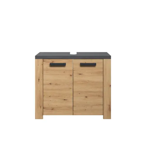 Waschbeckenunterschrank - B ca. 79 cm, Eiche Dekor