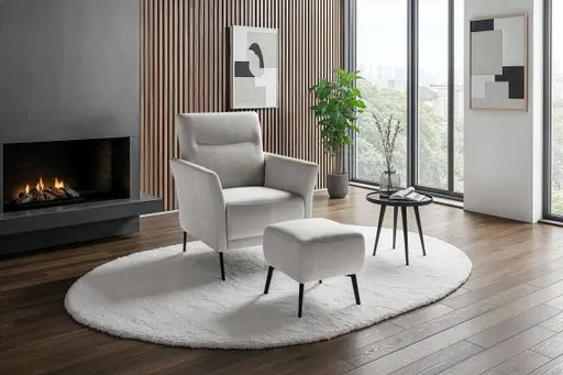 Hocker - Stoff, Silbergrau