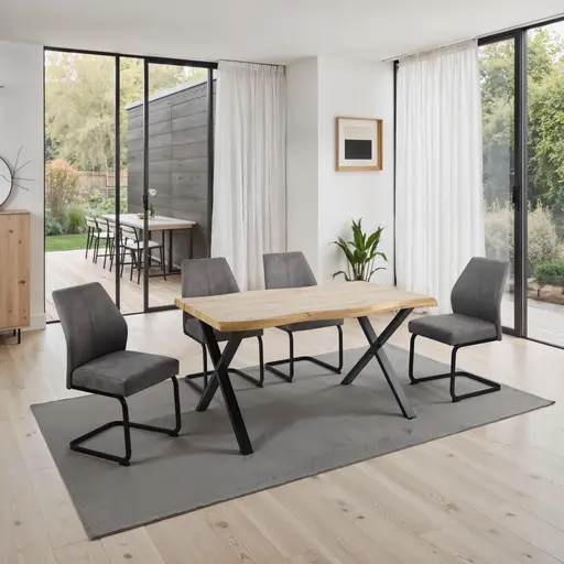 Freischwinger - Stoff, Vintage Anthrazit