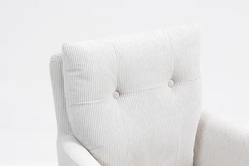 Armlehnstuhl - drehbar, Cord, Creme