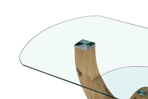 Couchtisch - LB ca. 110x60 cm, Glas, Artisan Eiche Nachbildung