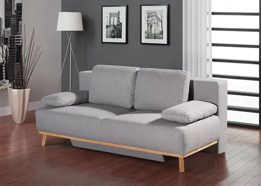 Querschläfer - Schlaffunktion mit Bettkasten, Stoff, Eisblau