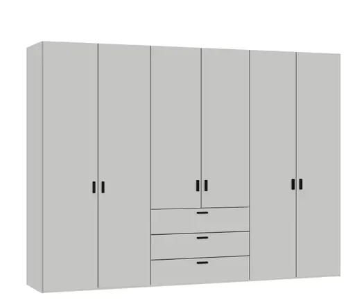 Drehtürenschrank JOIN IT- B ca. 303 cm, Hellgrau