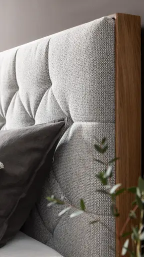 Boxspringbett Alpin Luxe - Liegefläche ca. 180x200 cm, Stoff, Graubeige