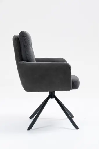 Armlehnstuhl - drehbar, Cord, Anthrazit