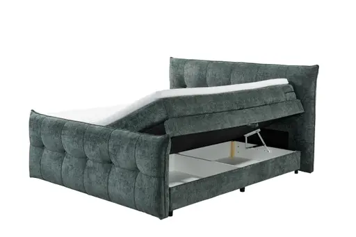 Boxspringbett- Liegefläche ca. 180x200 cm, Stoff, Dunkelgrün