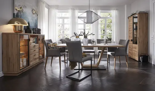 Armlehnstuhl Floriana - Stoff, Hellgrau