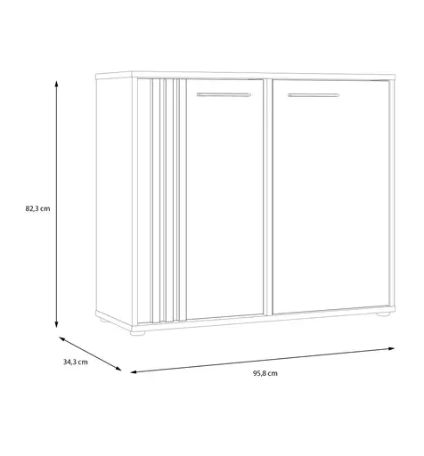 Kommode FLORISS-Schwarz, Eiche Dekor