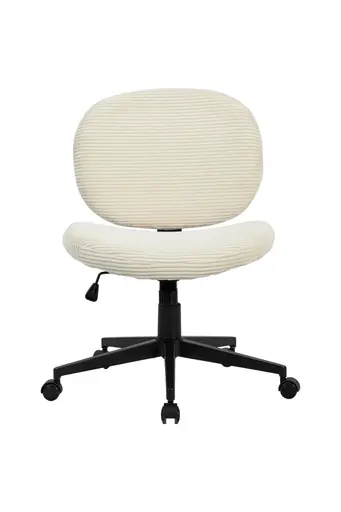 Drehstuhl - höhenverstellbar, Cord, Creme