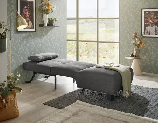  Faltsessel EBBY - ohne Armlehne inkl. Schlaffunktion, Stoff, Dunkelgrau