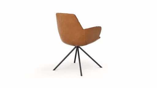 Armlehnstuhl Pegara - Leder, Cognac