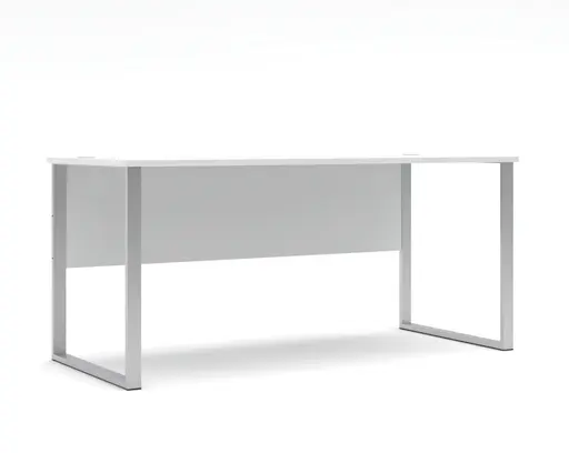 Schreibtisch - LB ca. 170x73 cm, Weiß, Silberfarben
