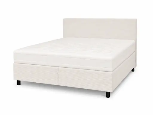  Boxspringbett Premium Line Simple - Liegefläche ca. 180x200 cm, Cord, Weiß