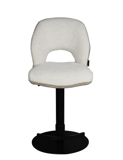 Barhocker MAILE - drehbar, höhenverstellbar, Stoff, Creme