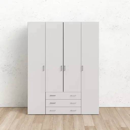 Drehtürenschrank- B ca. 154 cm, Weiß