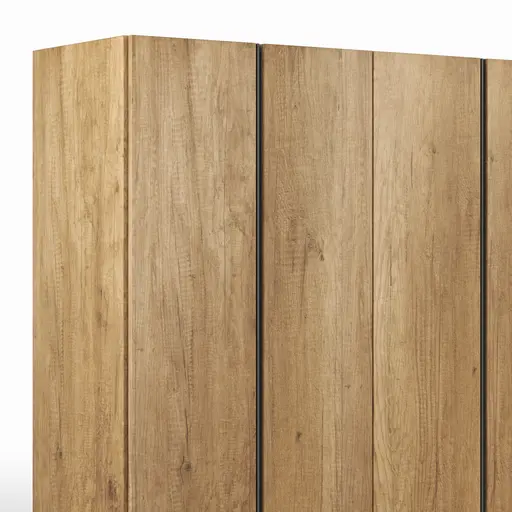 Drehtürenschrank Loretto - B ca. 280 cm, Melamin Astig hell