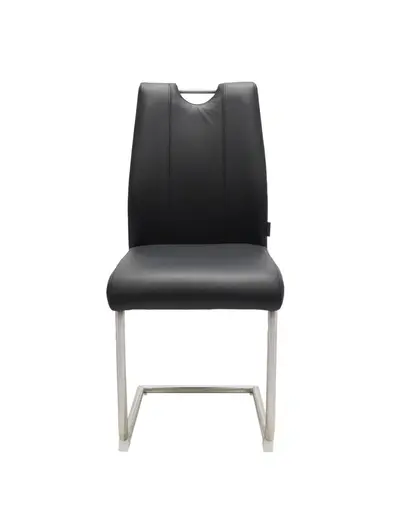 Freischwinger MERVE - Leder, Schwarz