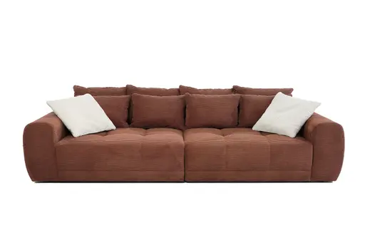 Megasofa JANNI - 3-Sitzer, Stoff, Rost