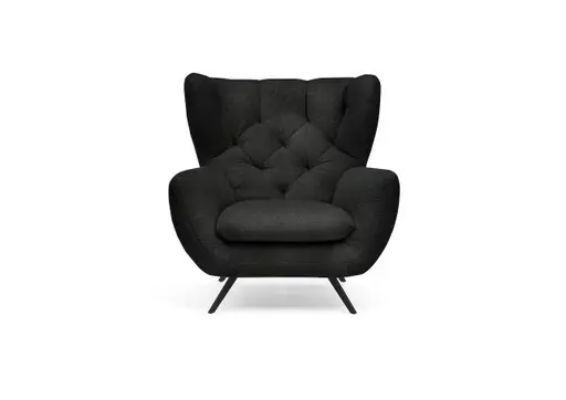 Sessel CHIRA - Stoff, Schwarz