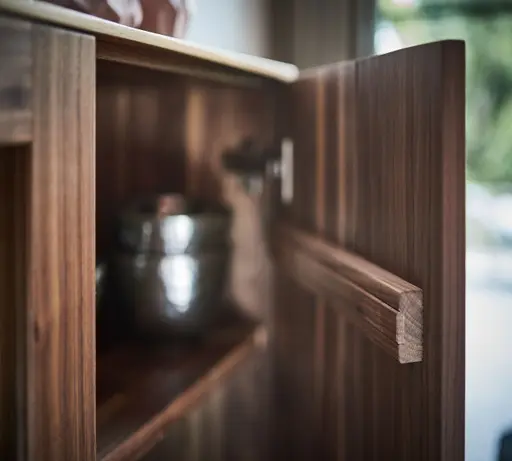 Highboard Mileto - Astnuss massiv, Natur geölt