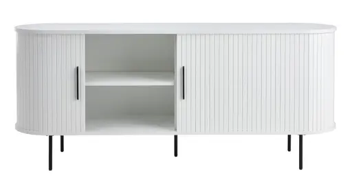  Sideboard - B ca. 180 cm, Eiche Furnier, Weiß