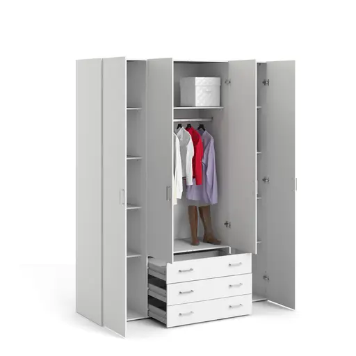 Drehtürenschrank- B ca. 154 cm, Weiß