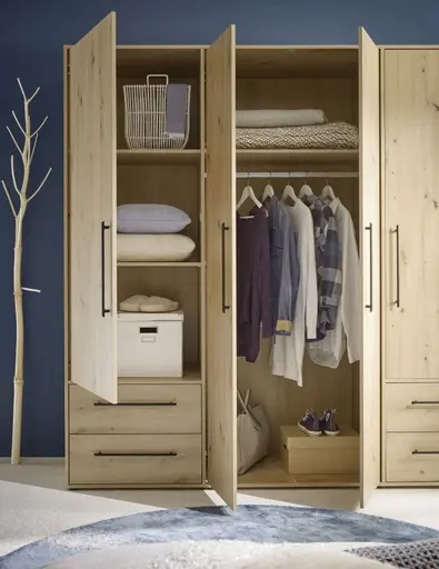 Drehtürenschrank FATHIE- B ca. 206 cm, Eiche Dekor