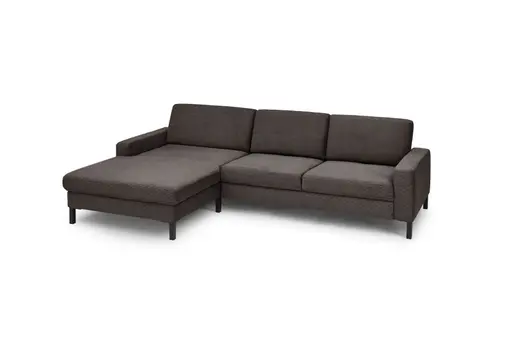 Ecksofa  CALM MOVE 2.0 - Longchair links mit 2,5-Sitzer, Feincord, Mocca