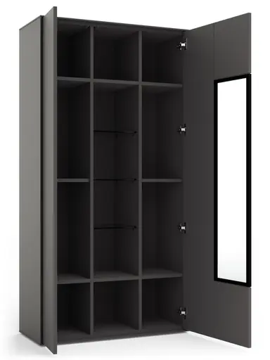 Vitrine Medio - Melamin, Schiefergrau