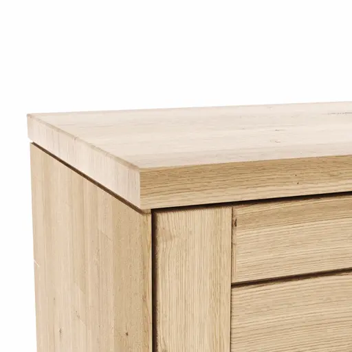 Vitrine Faro Plus - BH ca. 92x213 cm, Wildeiche massiv, Bianco