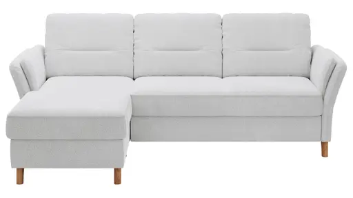 Ecksofa Vayra - Longchair links mit 2,5-Sitzer rechts, Stoff, Offwhite