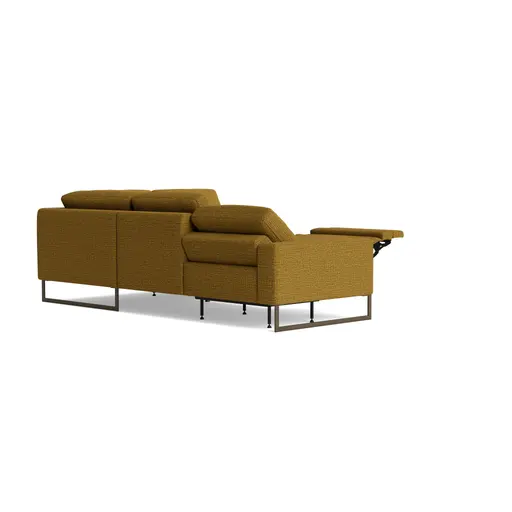 Ecksofa Enna - 2,5-Sitzer mit Ecke rechts inkl. motorischer Relaxfunktion, Stoff, Senfgelb