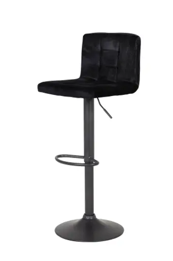 Barhocker - höhenverstellbar, Stoff, Schwarz