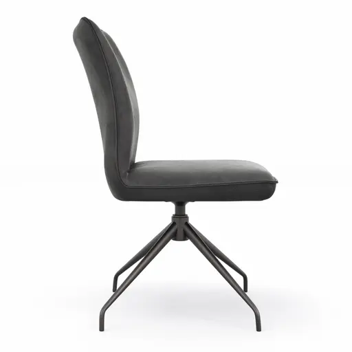 Stuhl Calyra - drehbar, Stoff, Anthrazit